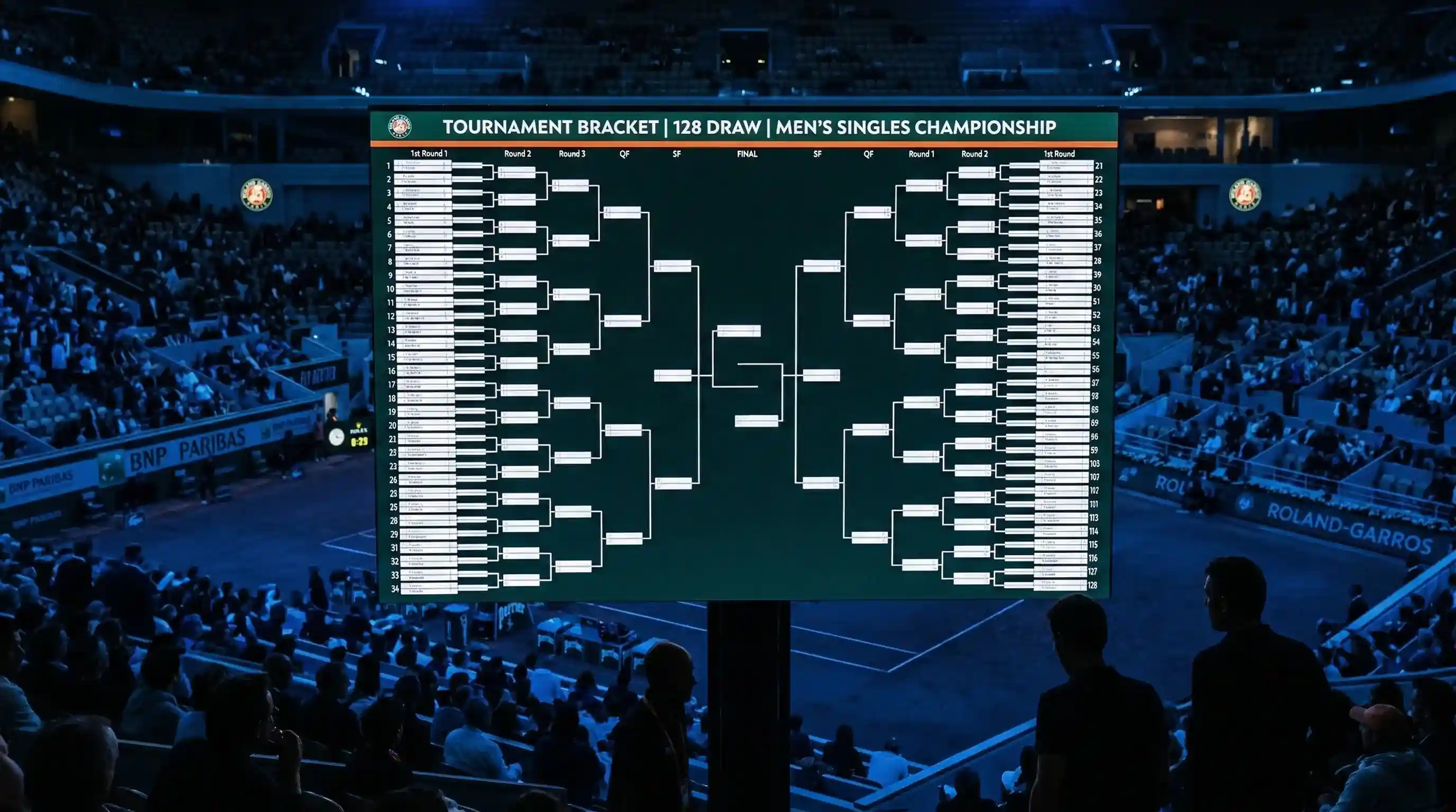 Cuadro del torneo Australian Open mostrando cruces y zonas