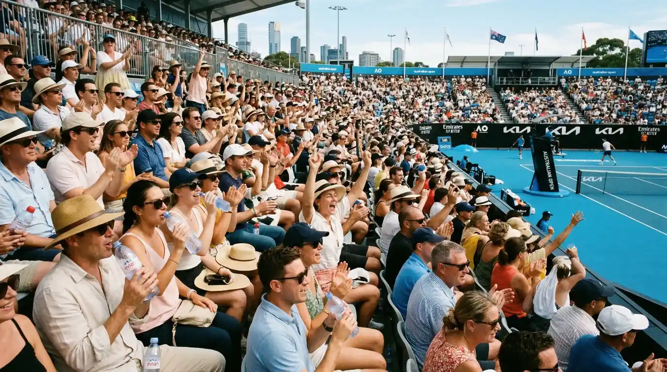 Espectadores llenando las gradas de Melbourne Park durante el Australian Open